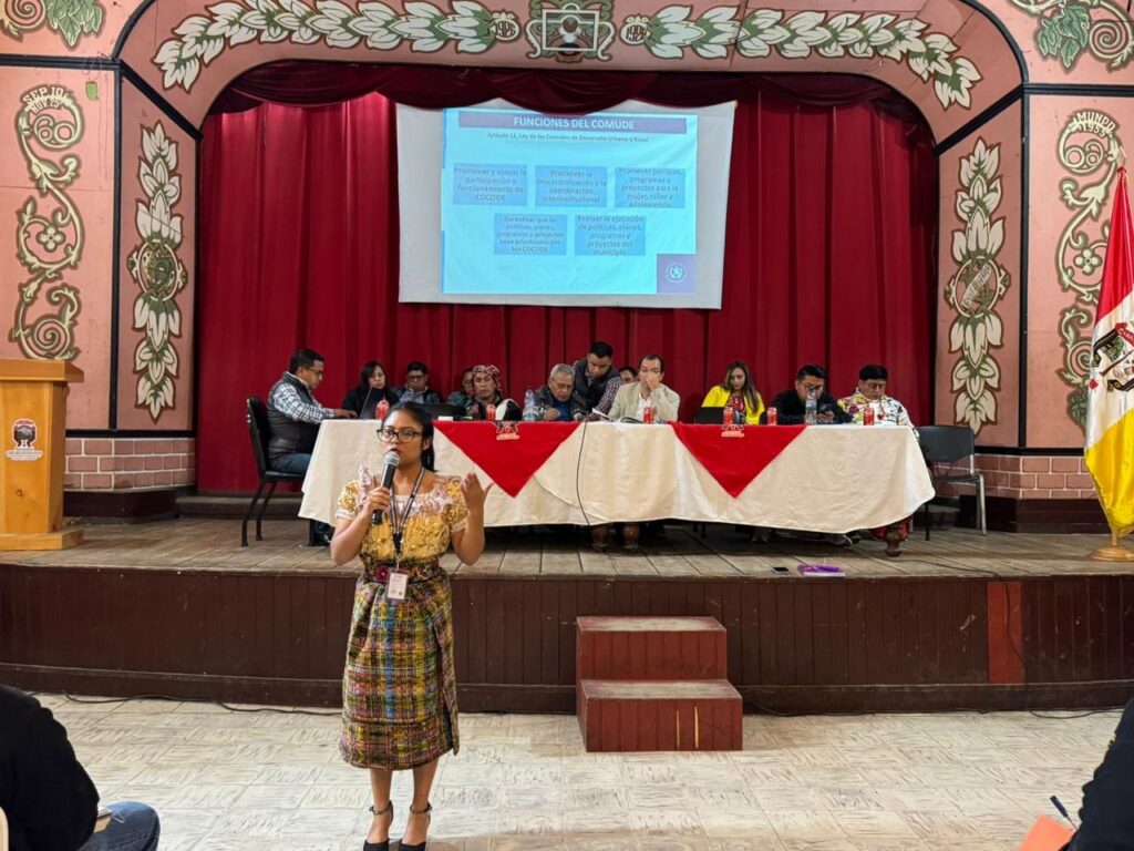 Fortalecimiento a Consejos Municipales de Desarrollo -COMUDE- en municipios del Departamento de Quiché.